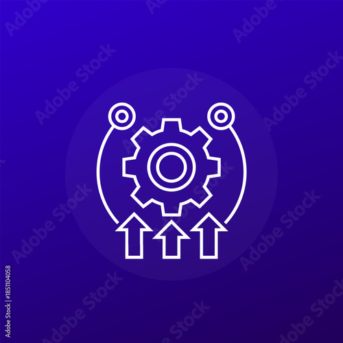 efficiency icon, system performance line design