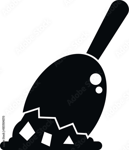 Ice cream scoop filling with chocolate dessert chunks, a sweet food concept