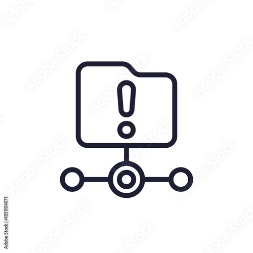 ftp error line icon with file folder