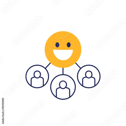 happy customers icon with people and emoji