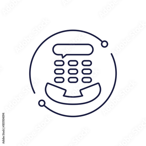IVR system icon, Interactive Voice Response line vector