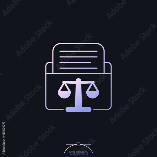 legal documents vector icon with a folder