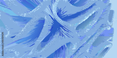 Abstract blue swirls and brushstrokes create a dynamic flowing artistic composition