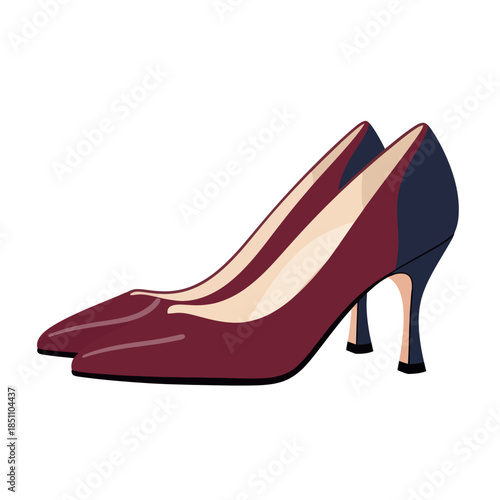 Chic burgundy and navy women's dress pumps, elegant stilettos for sophisticated fashion
