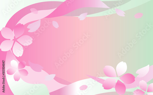 ピンクの優しい桜の背景イラスト