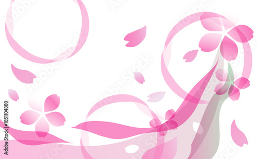 ピンクの優しい桜の背景イラスト