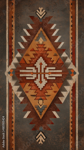 Geometric tribal pattern in Western style  Navajo inspired