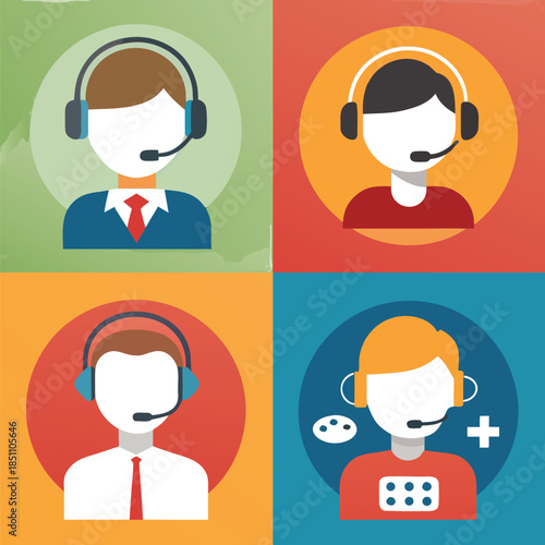 Teamwork and management line icons collection. Vector illustration eps10