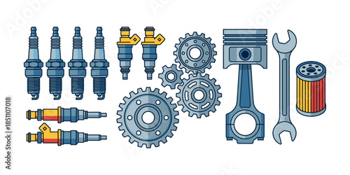 Auto service and vehicle maintenance parts set