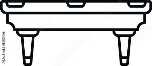 Billiard table line art icon representing game and entertainment