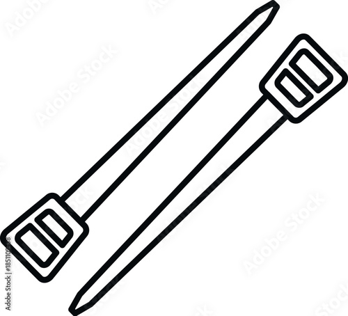 Cable ties representing an industrial binding and organization tool