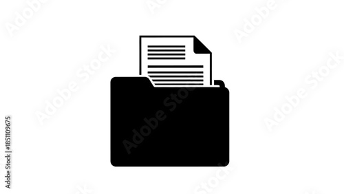 Black icon of a document in a folder.