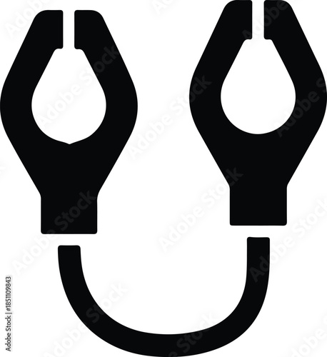 Silhouette Metal Handcuffs Security Crime Justice Police Arrest Vector Illustration