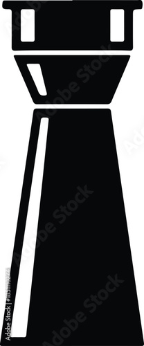 Silhouette Pepper Grinder Spice Mill Kitchen Utensil Black Icon Vector Illustration