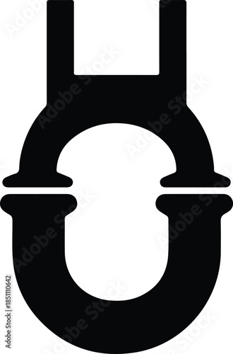 Silhouette Stylized Human Bone Joint Anatomy Medical Connection Symbol Vector Illustration