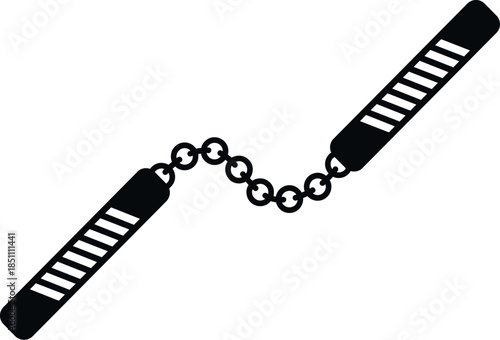 Nunchucks, a traditional okinawan weapon, used in various martial arts disciplines