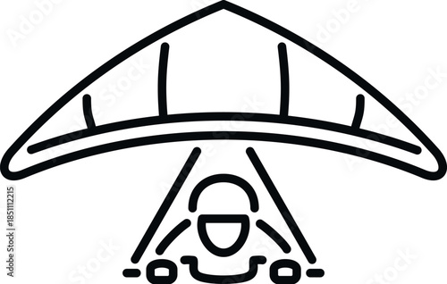 Person hang gliding through sky, enjoying aerial adventure