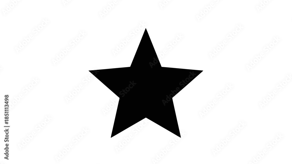 Obraz premium A simple black star shape on a white background.
