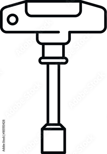 T handle socket wrench representing repair, fixing, and mechanical work
