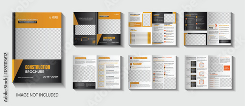 Modern constraction bi-fold brochure design