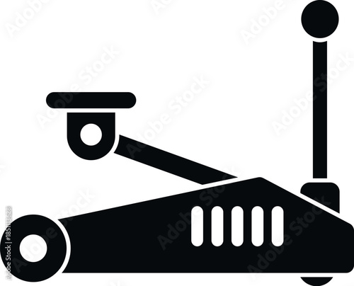 Floor jack providing support for car repair and maintenance