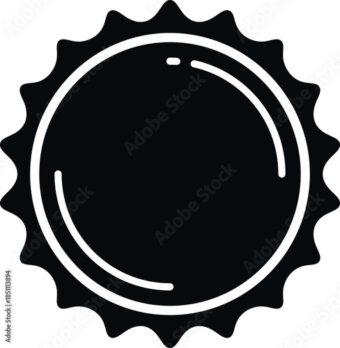 Bottle cap silhouette icon on a white background, symbolizing drinks and sealing