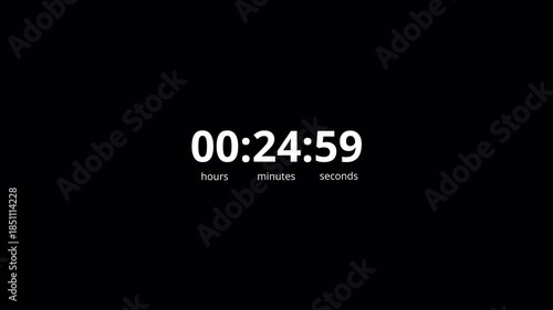 Thirty seconds clock countdown animation from 30 seconds to 0 seconds, Countdown timer count minute second and milisecond, 30 seconds Countdown clock timer