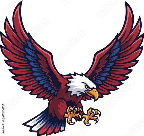 Muscular and heroic eagle cartoon illustrations symbolizing power, strength, confidence, motivation, and bold character design concepts
