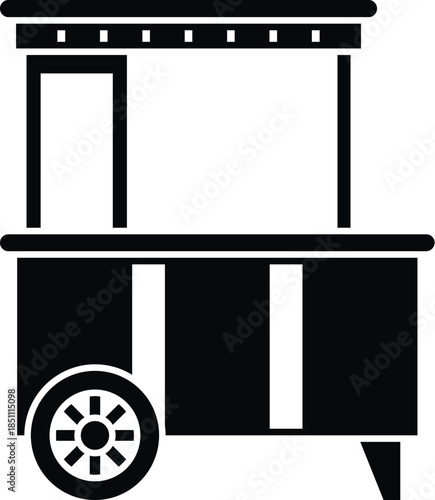 Food cart silhouette representing mobile street vendor stall or market kiosk