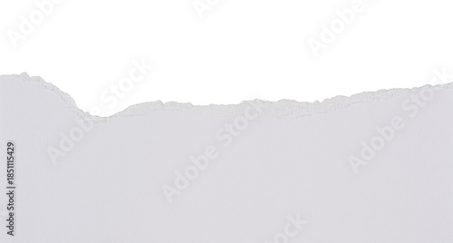 Papel rasgado blanco con textura sobre fondo blanco, recurso gráfico