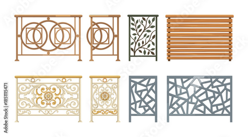 Various railings and fences for modern architecture designs