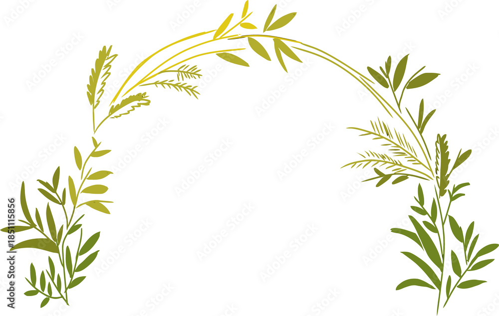 Fototapeta premium Minimalist botanical Green Leaf