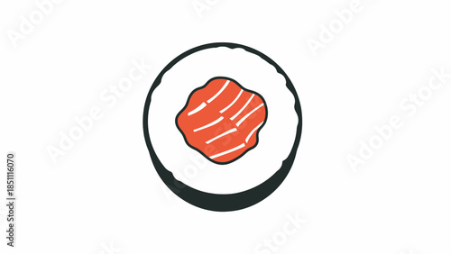 Close up of a traditional Japanese sushi dish with fresh raw fish and seasoned rice