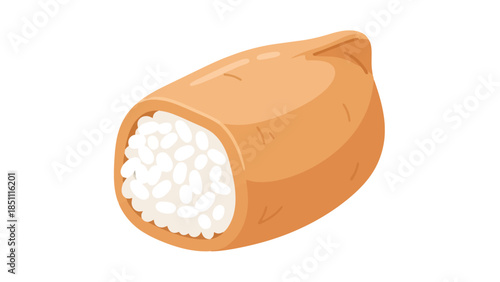 Close up of a fresh yam root with white interior and brown outer skin