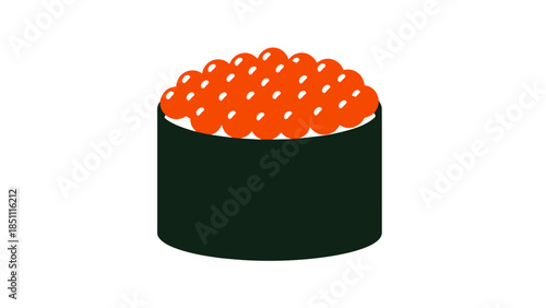 Fresh Orange Fish Roe in Traditional Wooden Container for Culinary Use