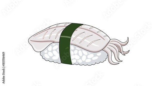 Fresh Sushi Roll with Seaweed and Seafood Ingredients for Culinary Cuisine