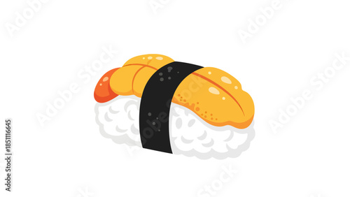 Fresh Sushi Roll with Salmon and Rice on a White Surface