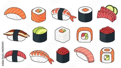 Premium Japanese Sushi Platter Featuring Nigiri Maki and Sashimi for Authentic Culinary Presentation