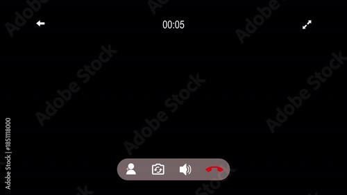 Phone call animation on transparent background, Video call screen overlay animation with alpha channel

