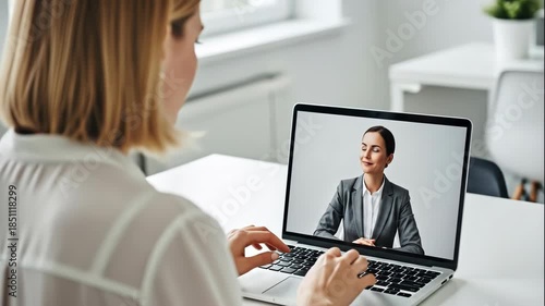 Professional engaging in a virtual meeting