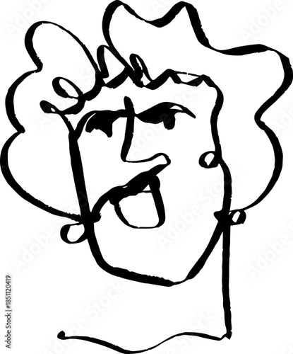 A vector illustration of a man with a one-line abstract style.