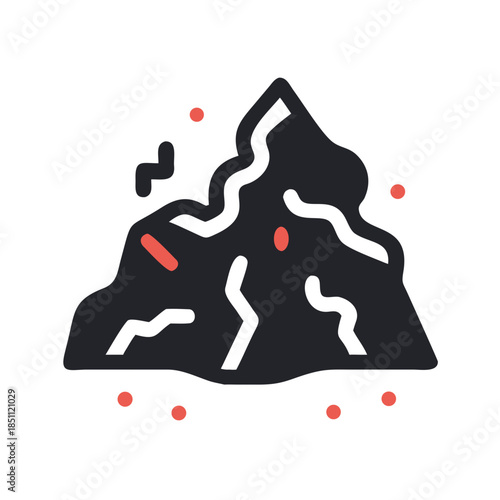 Illustration of a rock with worms