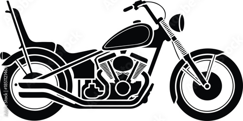 motorcycle chopper vector illustration for logo decal design
