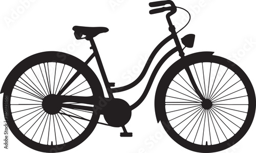 bicycle city transport silhouette vector icon for poster web print use