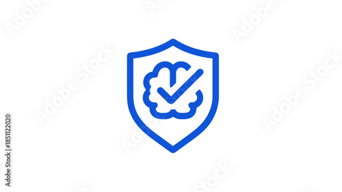AI Shield with Brain Checkmark