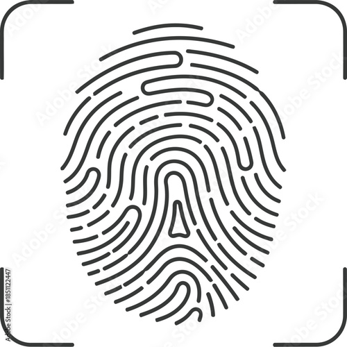 Modern digital fingerprint scan for biometric security and personal identification