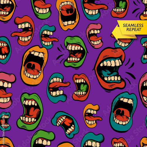 Canvas Print MOUTH_0001_REPEAT_PURPLE