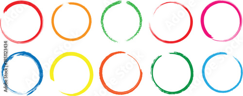 Colorful  hand drawn circle