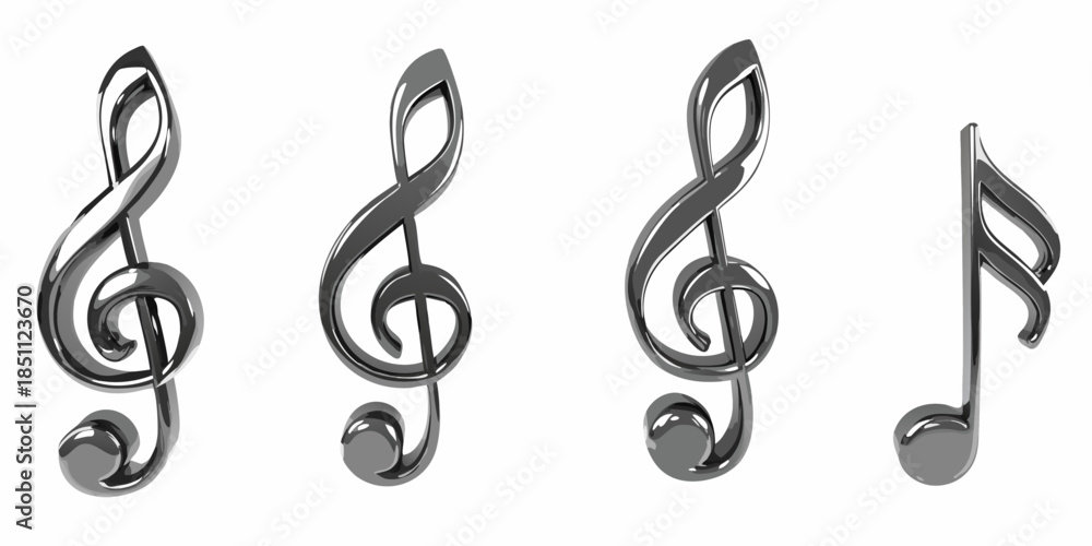 Fototapeta premium A visual representation of musical notes and symbols in a shiny style