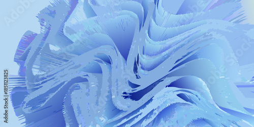 Abstract blue waves and swirls a flowing digital art composition